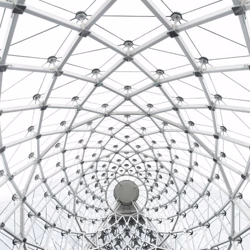 Architectuurillustratie symbolisch voor creatief netwerk